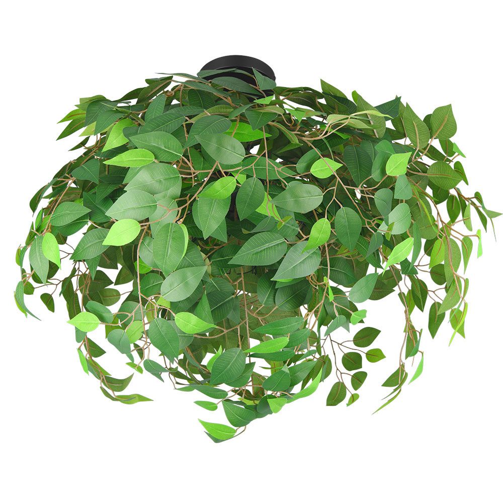 Reality Leuchten Deckenleuchte, Leuchtmittel nicht inklusive, Deckenleuchte Esszimmerlampe Blätter-Design 3 Flammig Grün D 70 cm