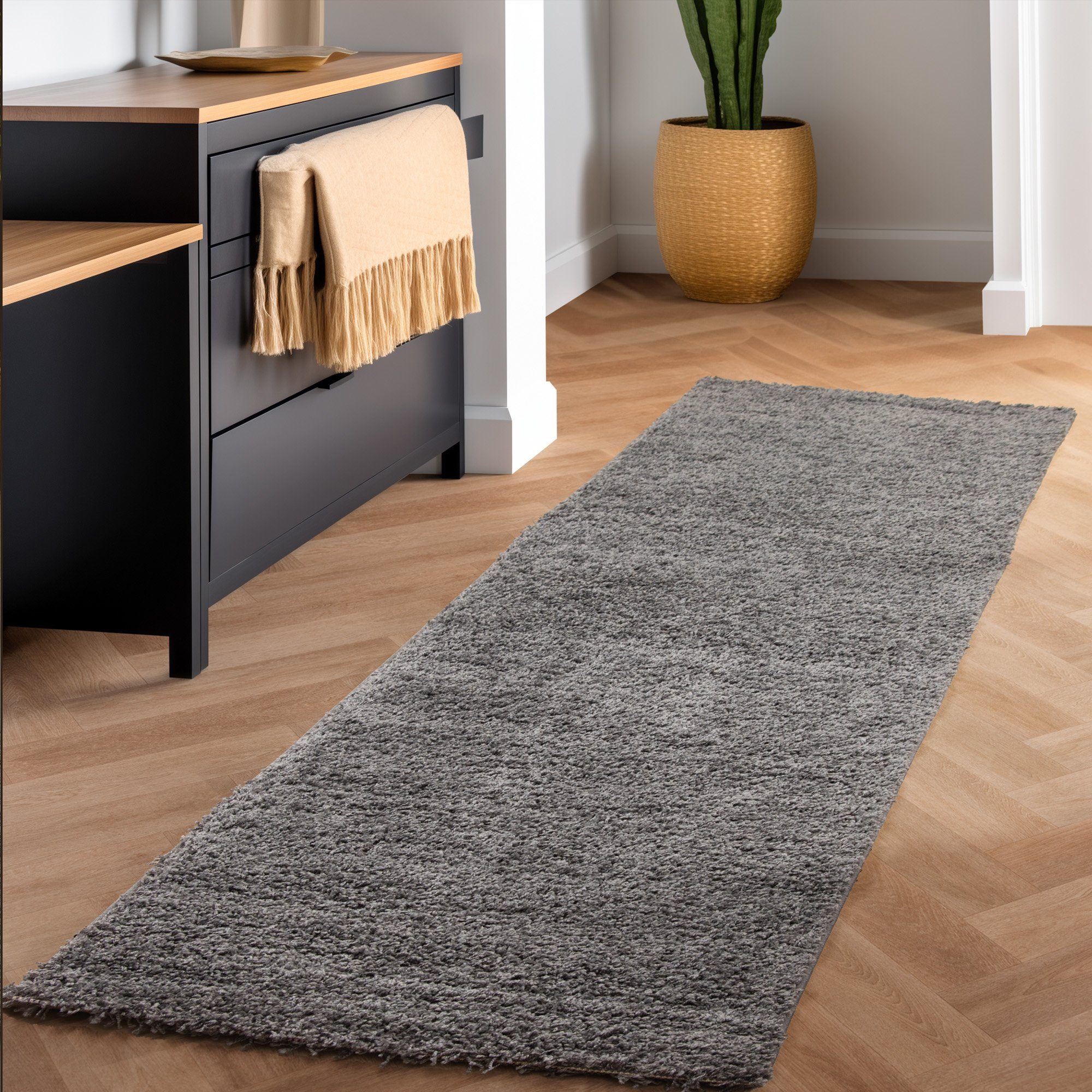 SIMPEX24 Teppich Unicolor - Einfarbig, Läufer, Höhe: 30 mm, Einfarbig Shagg günstig online kaufen