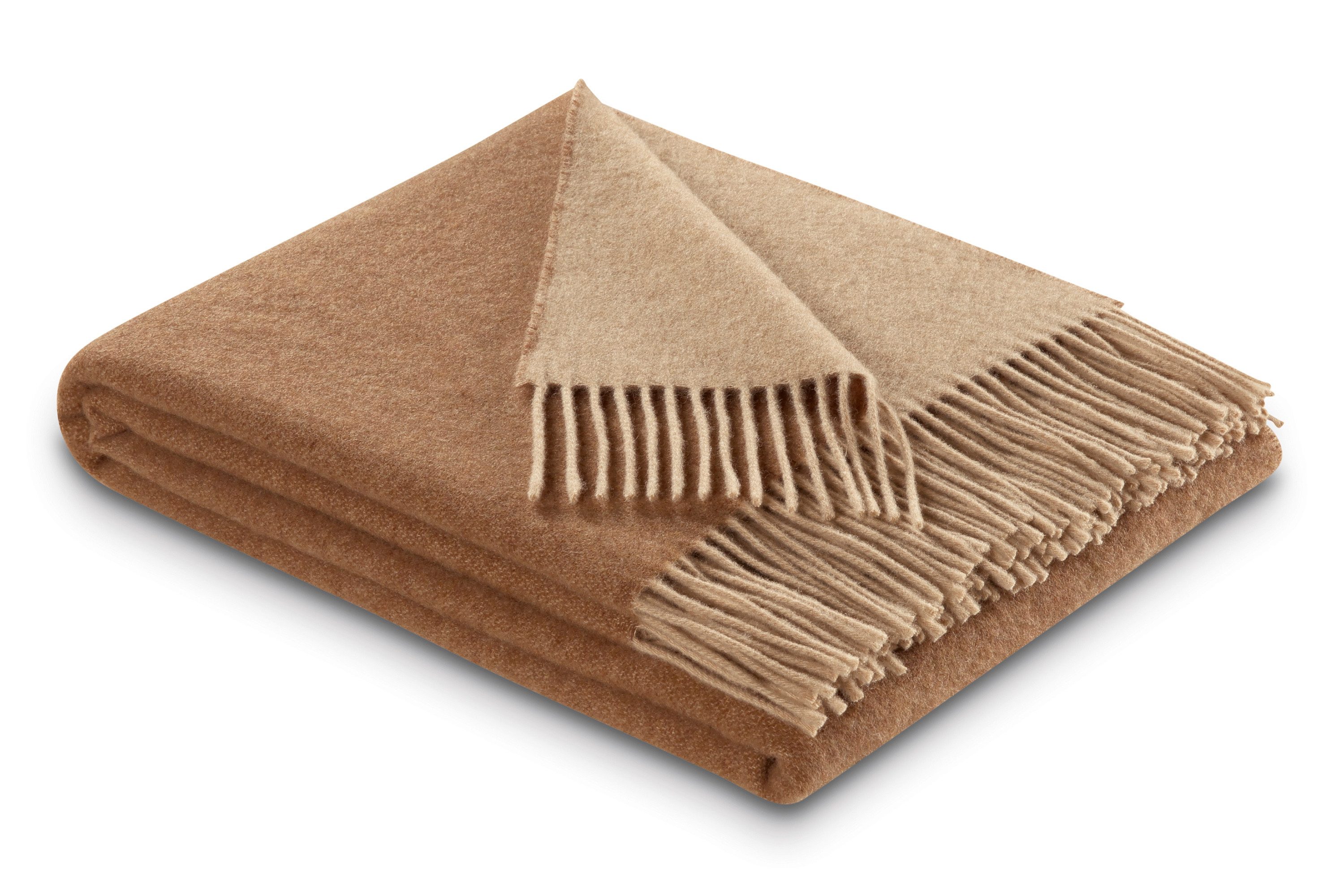 Wohndecke Soft Impression im Doubleface-Look, Biederlack, Wolle-Kaschmir-Mix