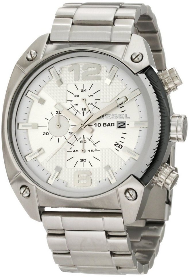 Diesel Quarzuhr, Herren Chronograph Quarz Uhr mit Edelstahl Armband DZ4203