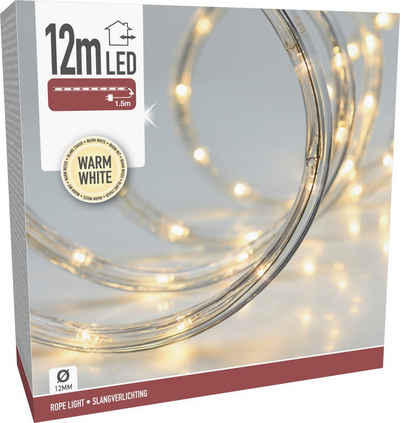 SELF IMPORT AGENCIES LED-Lichterschlauch Transparent, 12 Meter, Transparent, IP44, 360 LED´s Warmweiß