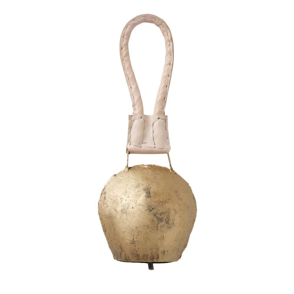 BOLTZE Dekohänger Kuhglocke, 25 x 9 x 6 cm, Gold, Hängedekoration in Antikoptik, Landhaus Design