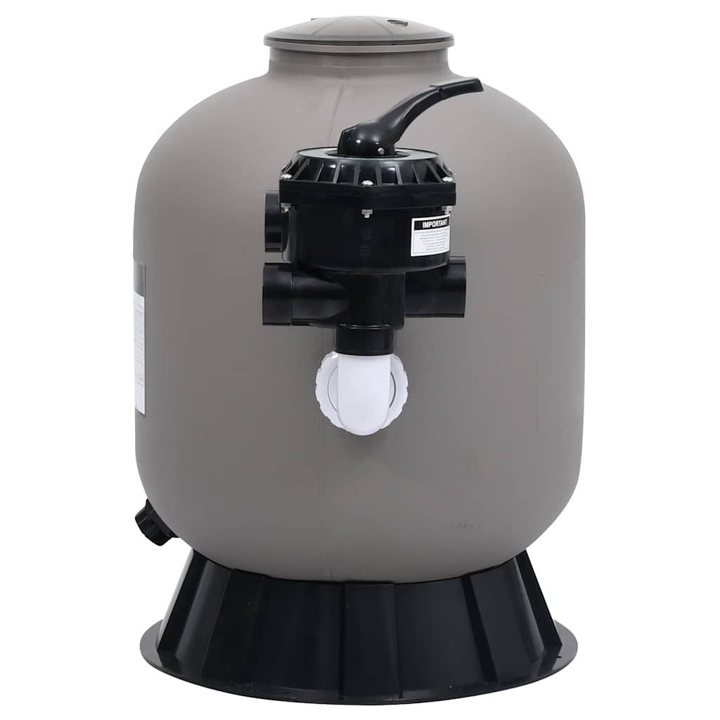 vidaXL Sandfilteranlage, Pool-Sandfilter mit seitlich montiertem 6-Wege-Ventil Grau