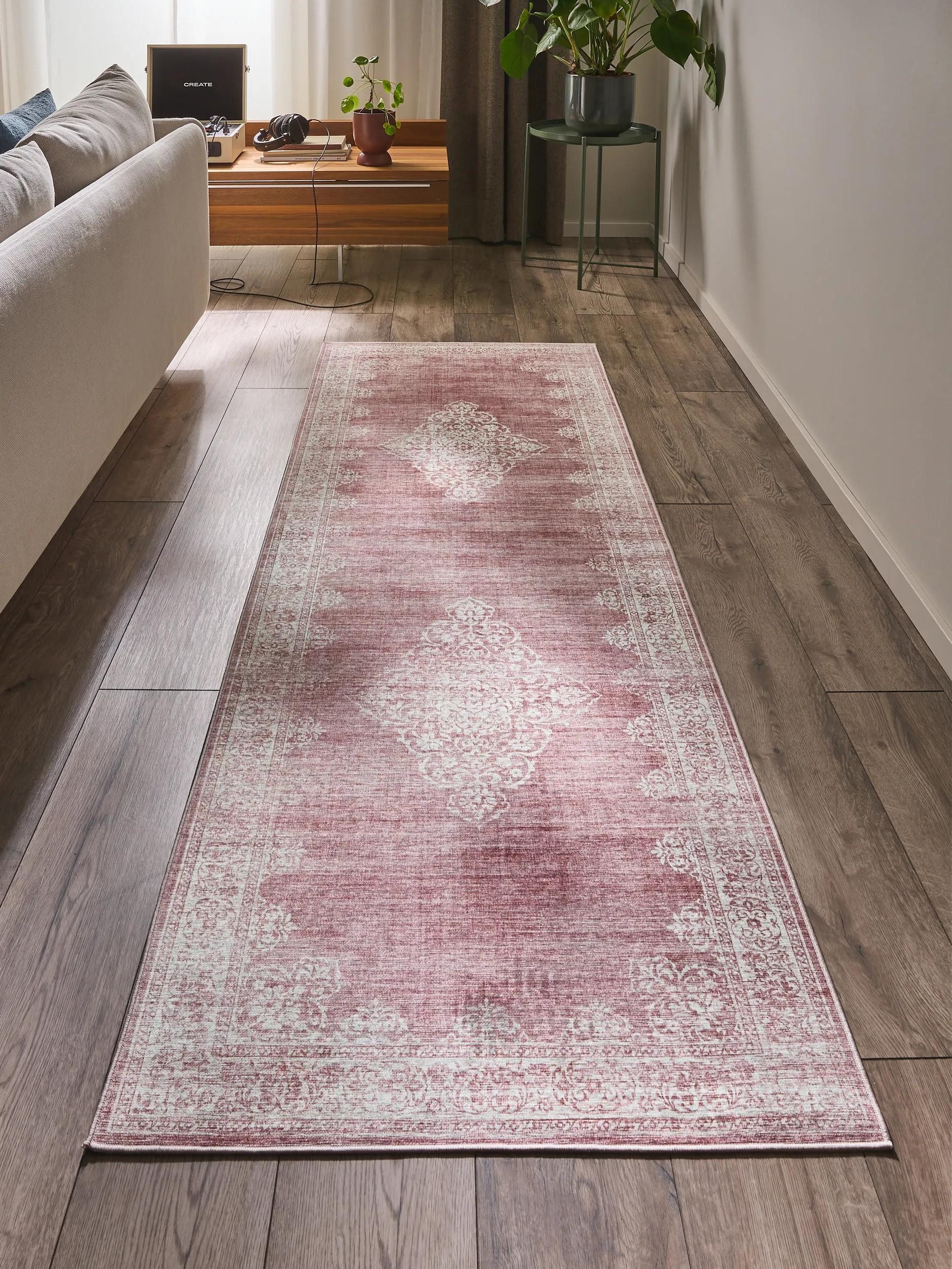 benuta Läufer Laury, rechteckig, Höhe: 5 mm, Teppich Wohnzimmer, Schlafzimmer, Esszimmer, Flur, Kunstfaser, Cozy