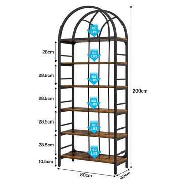 Tribesigns Bücherregal Standregal, Leiterregal mit 5 Ebenen, Aufbewahrungsregal, 80x30x 200cm