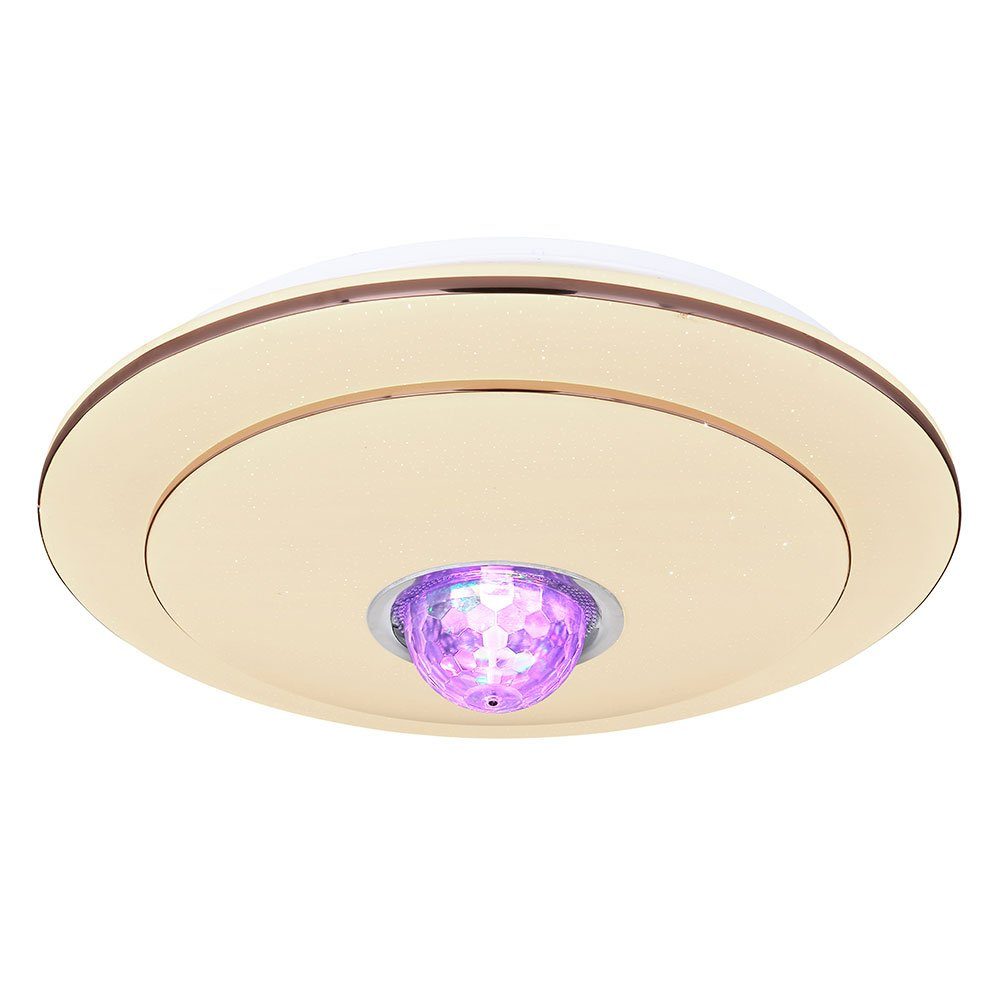 Globo LED Diskokugel Deckenleuchte LED-Leuchtmittel LED Deckenleuchte, Kaltweiß, Deckenlampe Warmweiß, fest Fernbedienung Tageslichtweiß, Musik verbaut, Neutralweiß, RGB