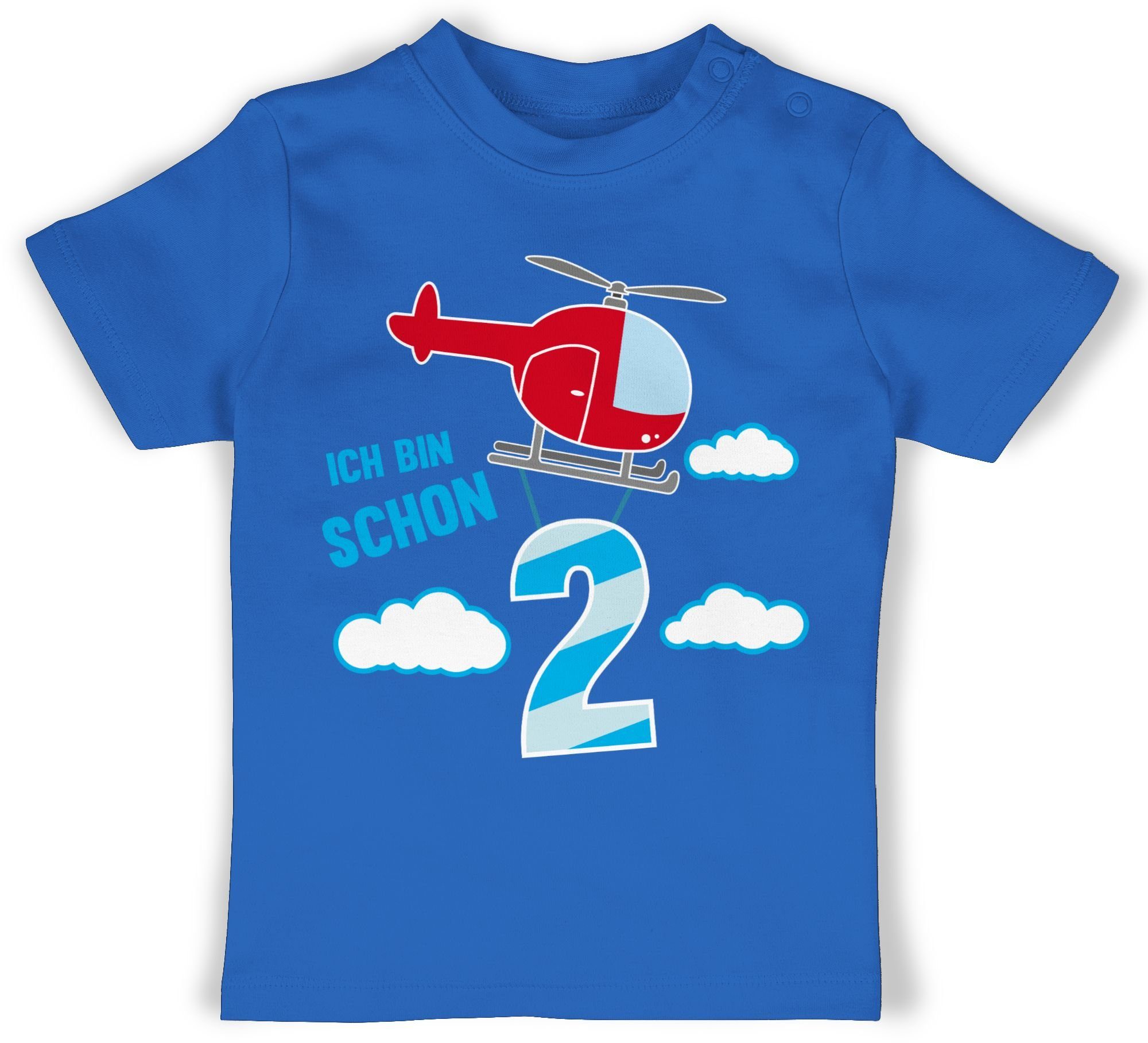 Shirtracer T-Shirt Ich bin schon zwei Hubschrauber 2. Geburtstag 2 Royalblau