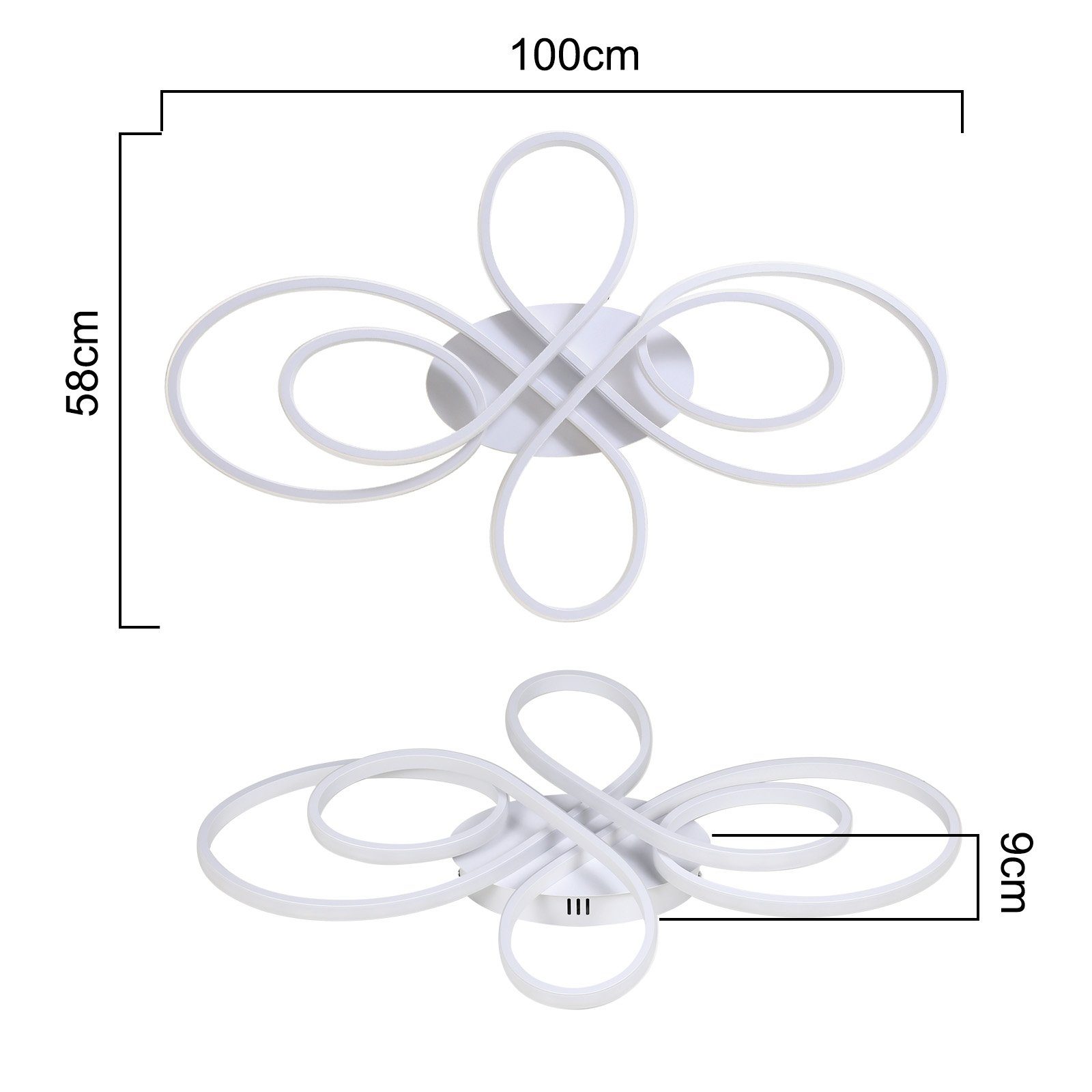 ZMH LED Deckenleuchte Wohnzimmerlampe Dimmbar fest für 100cm Fernbedienung Groß mit Wohnzimmer 90W Design LED Weiß Modern, Büro, 3000-6000k, Esszimmer integriert