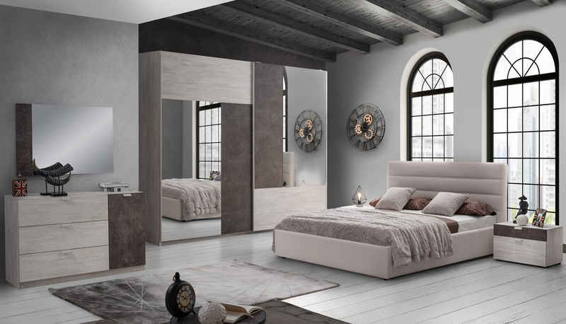 Interdesign24 Schlafzimmer-Set Urbio, (6-teilig, im modernen Design), in Creme/Beige/Braun