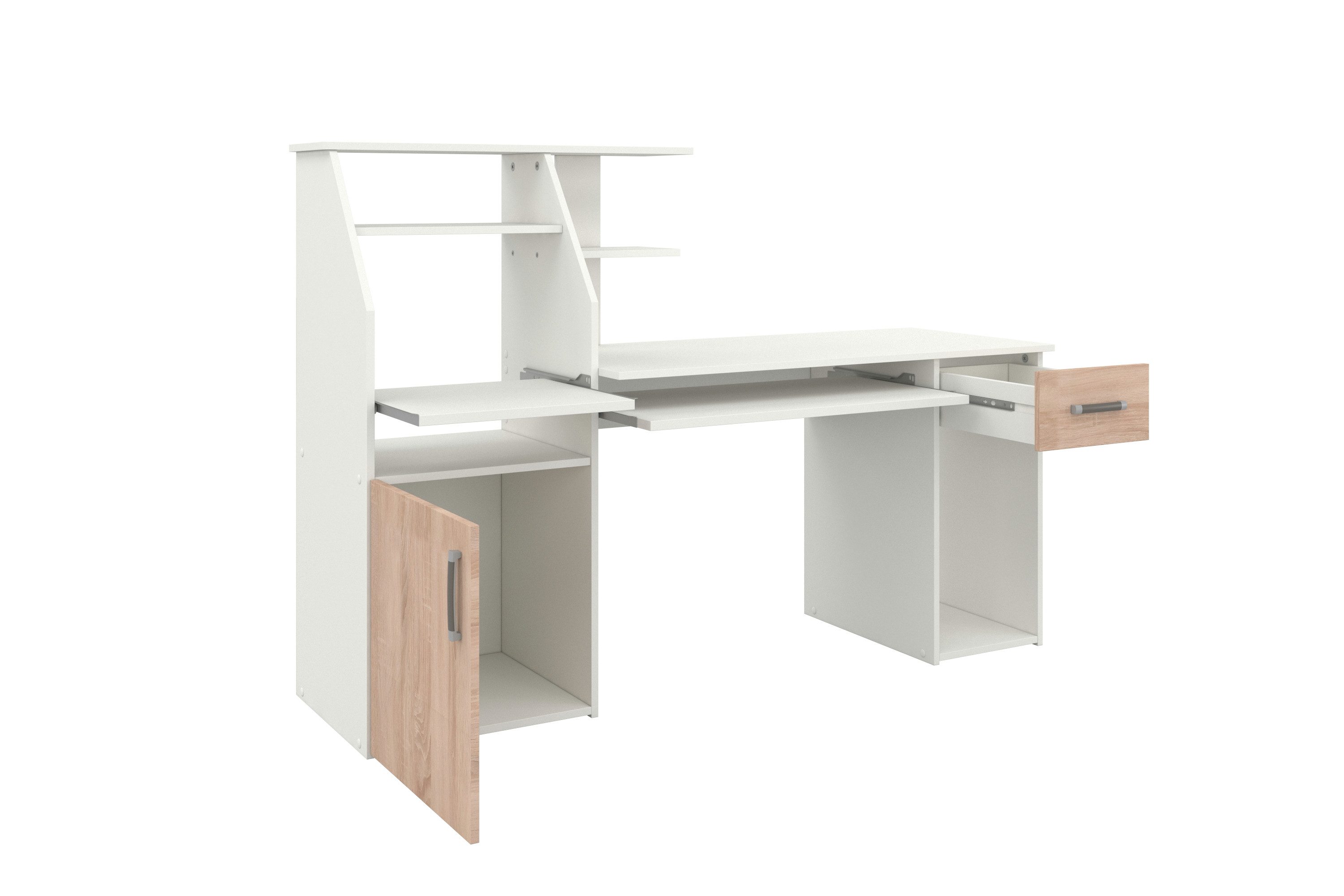 VOGL Möbelfabrik Schreibtisch Don, mit Tastatur- & Druckerauszug, Breite 137,5 cm, Made in Germany