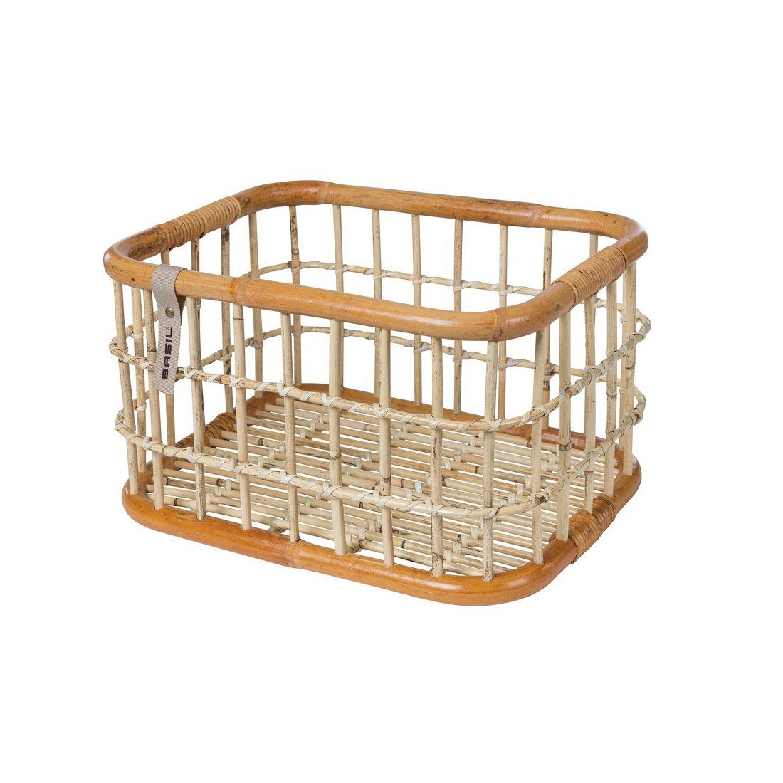 Basil Fahrradkorb Fahrradkorb Green Life Rattan L 46x35x28cm, weitmaschig