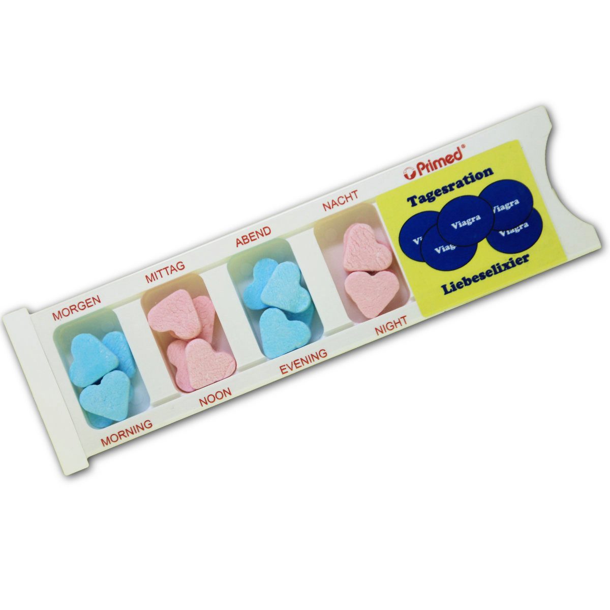 Fruchtgummi Bären & Co. Süßigkeit, Tablettenbox Liebeselixier gefüllt mit Fruchtgummi Scherzartikel 25g