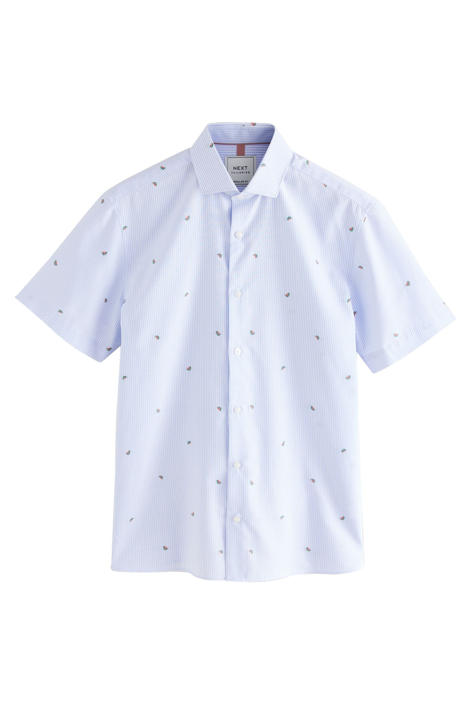Next Kurzarmhemd Bügelleichtes Oxford-Hemd mit Streifen und Obst (1-tlg) günstig online kaufen