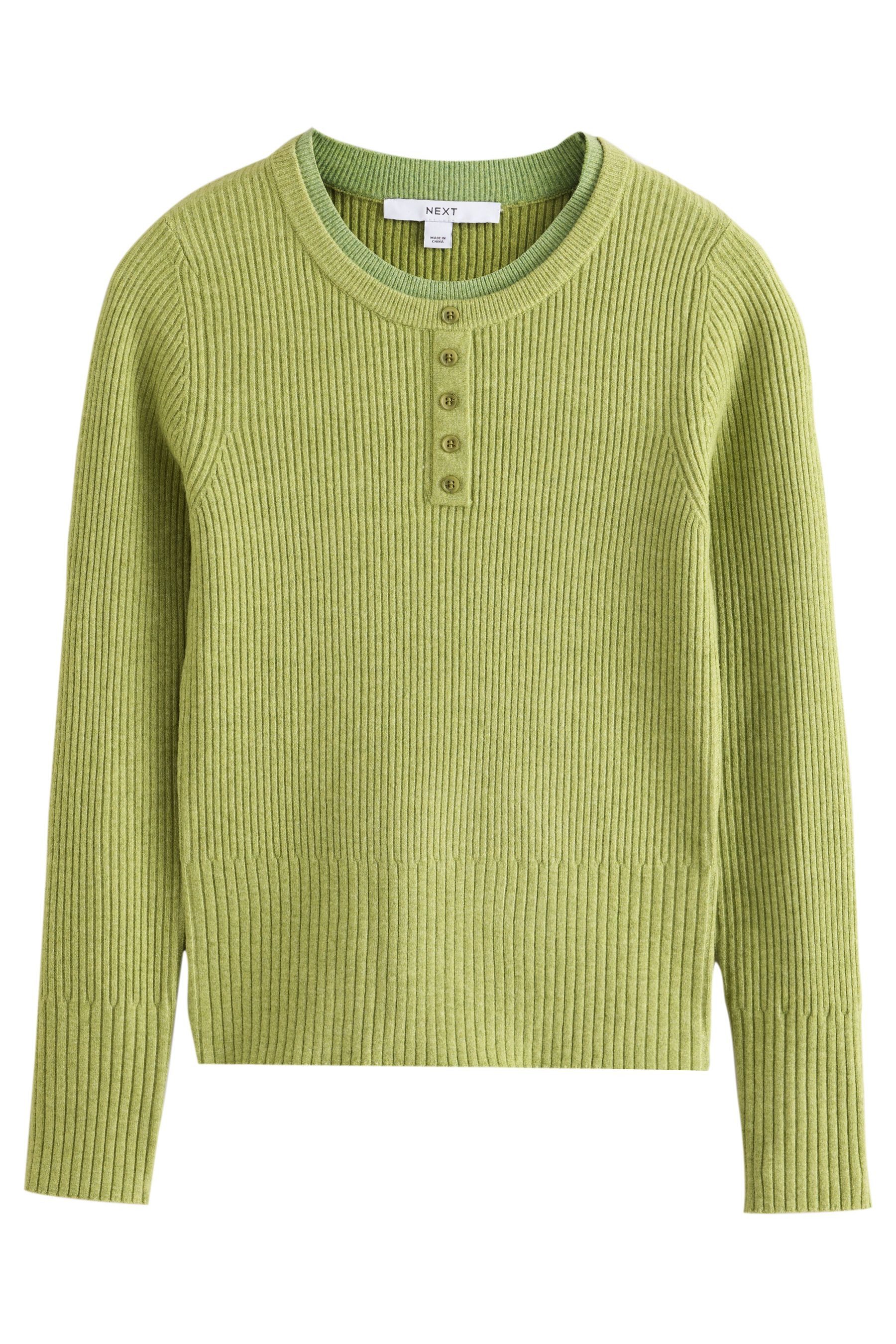 Strickpullover Superweiches Henley-Langarmoberteil in Lagenoptik