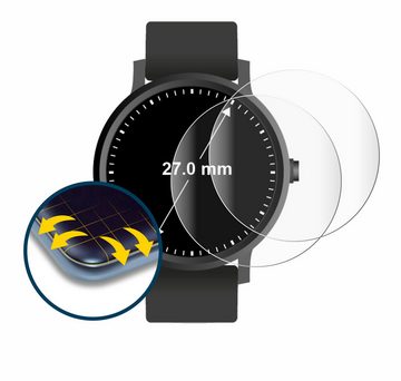 BROTECT Full-Screen Schutzfolie für Armbanduhren (Kreisrund, ø: 27 mm), Displayschutzfolie, 2 Stück, 3D Curved klar
