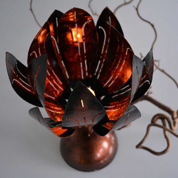 maDDma Teelichthalter Metall Teelichthalter Blüte auf Standfuß 20x20x34cm