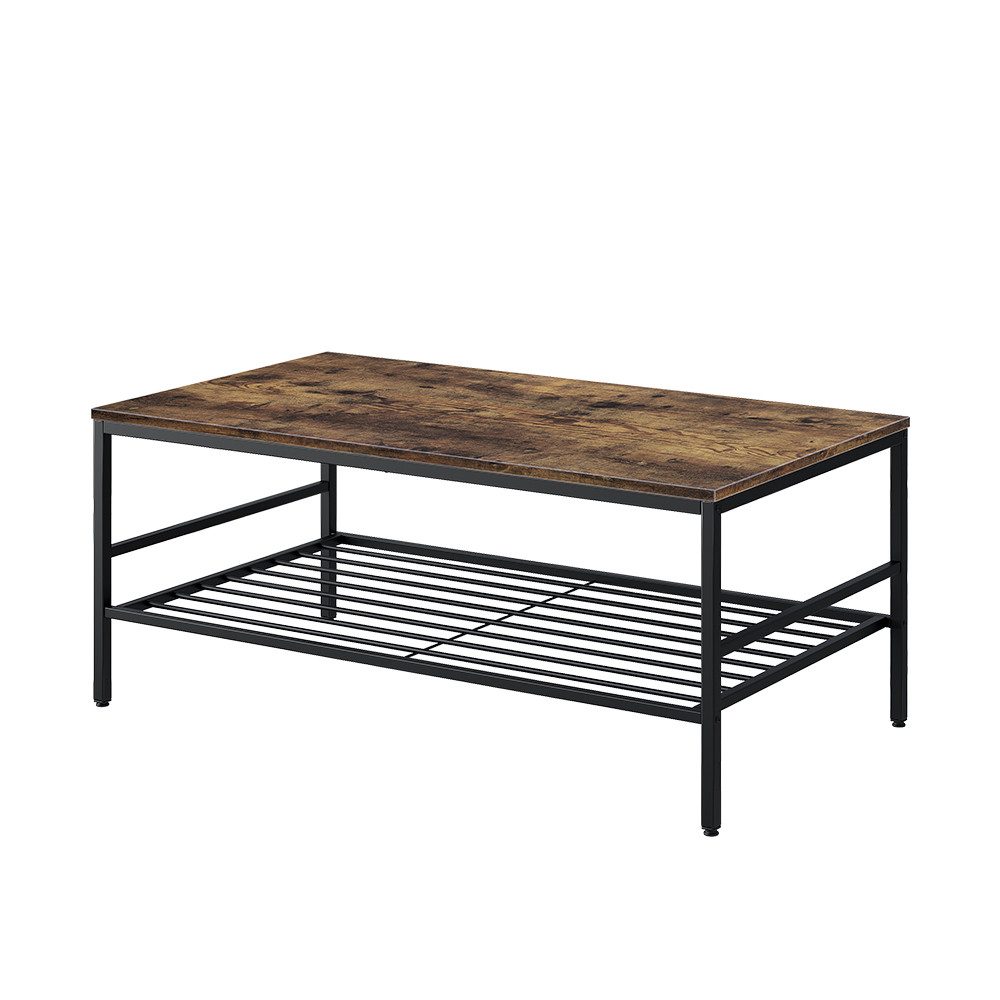 Vicco Couchtisch Fyrk, Goldkraft Eiche/Schwarz, 106 x 60 cm mit Ablage (1-St)