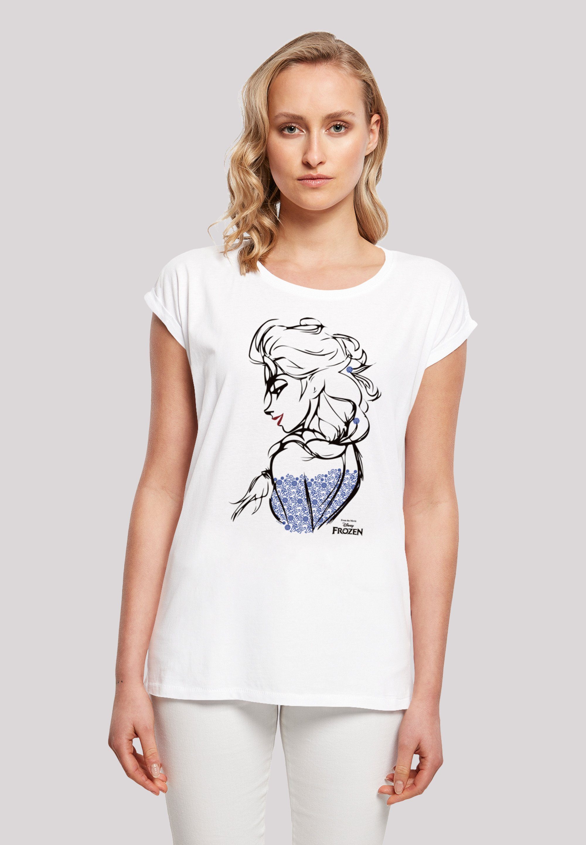 Disney T-Shirt Sketch lizenziertes F4NT4STIC Frozen Print, Mono Offiziell Elsa T-Shirt
