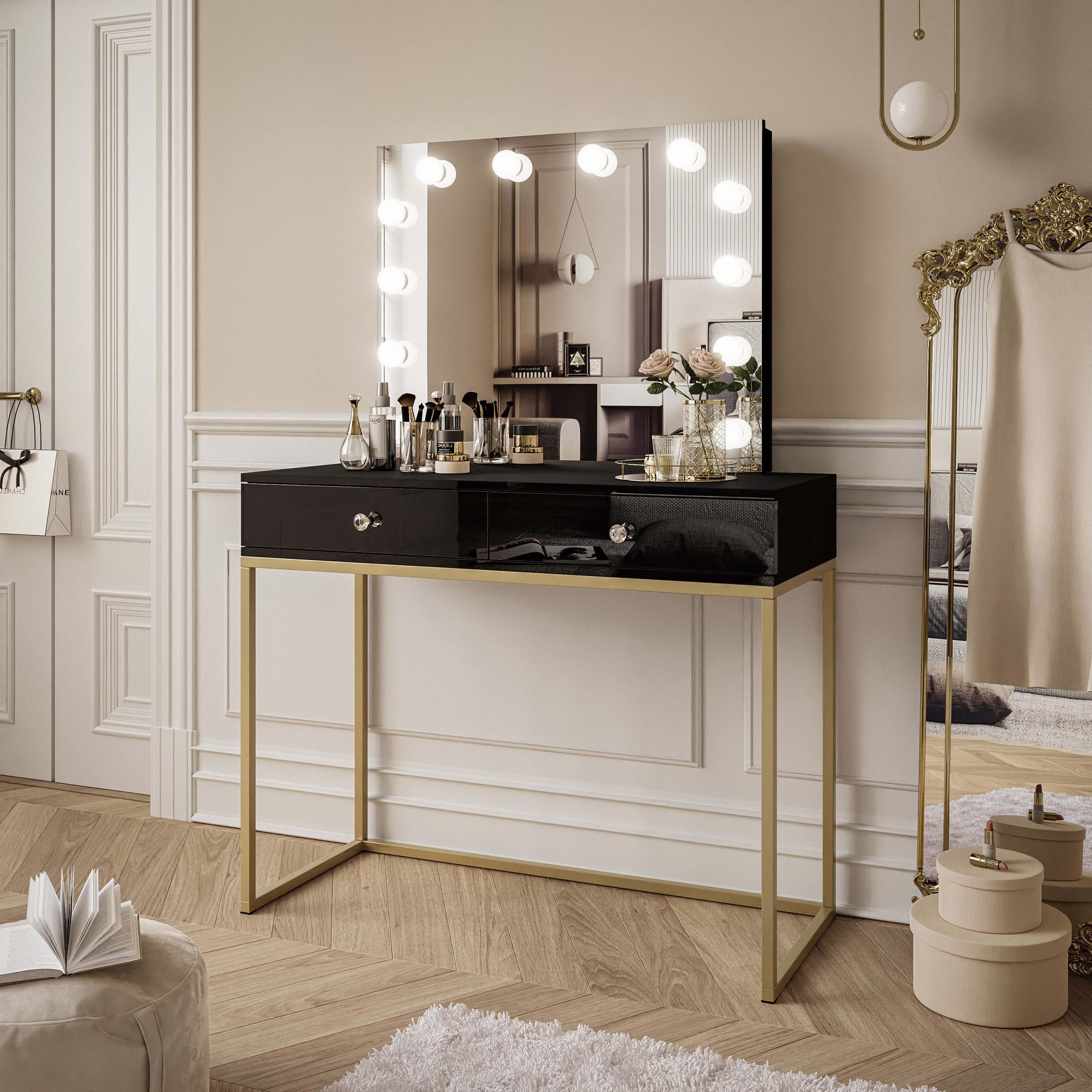 Lookway Schminktisch BLANCO GOLD ELITE mit günstig online kaufen