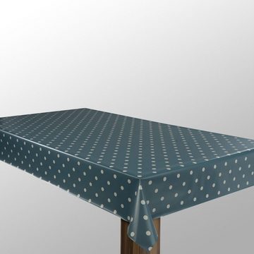 laro Tischdecke Wachstuch-Tischdecken Abwaschbar Türkisblau Punkte rechteckig