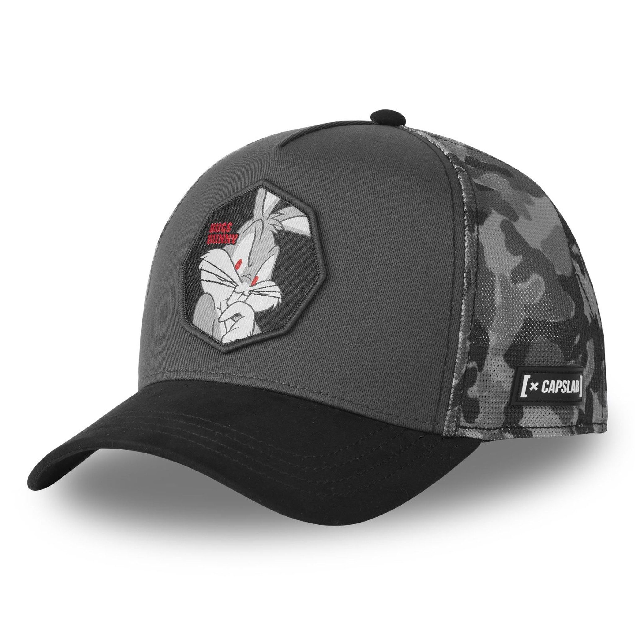 Capslab Trucker Cap CAPSLAB Trucker Cap - LOONEY TUNES - Premium Bugs Bunny Grey Camou (Basecap, Basecap, Meshcap, Trucker Kappe) Looney Tunes Patch