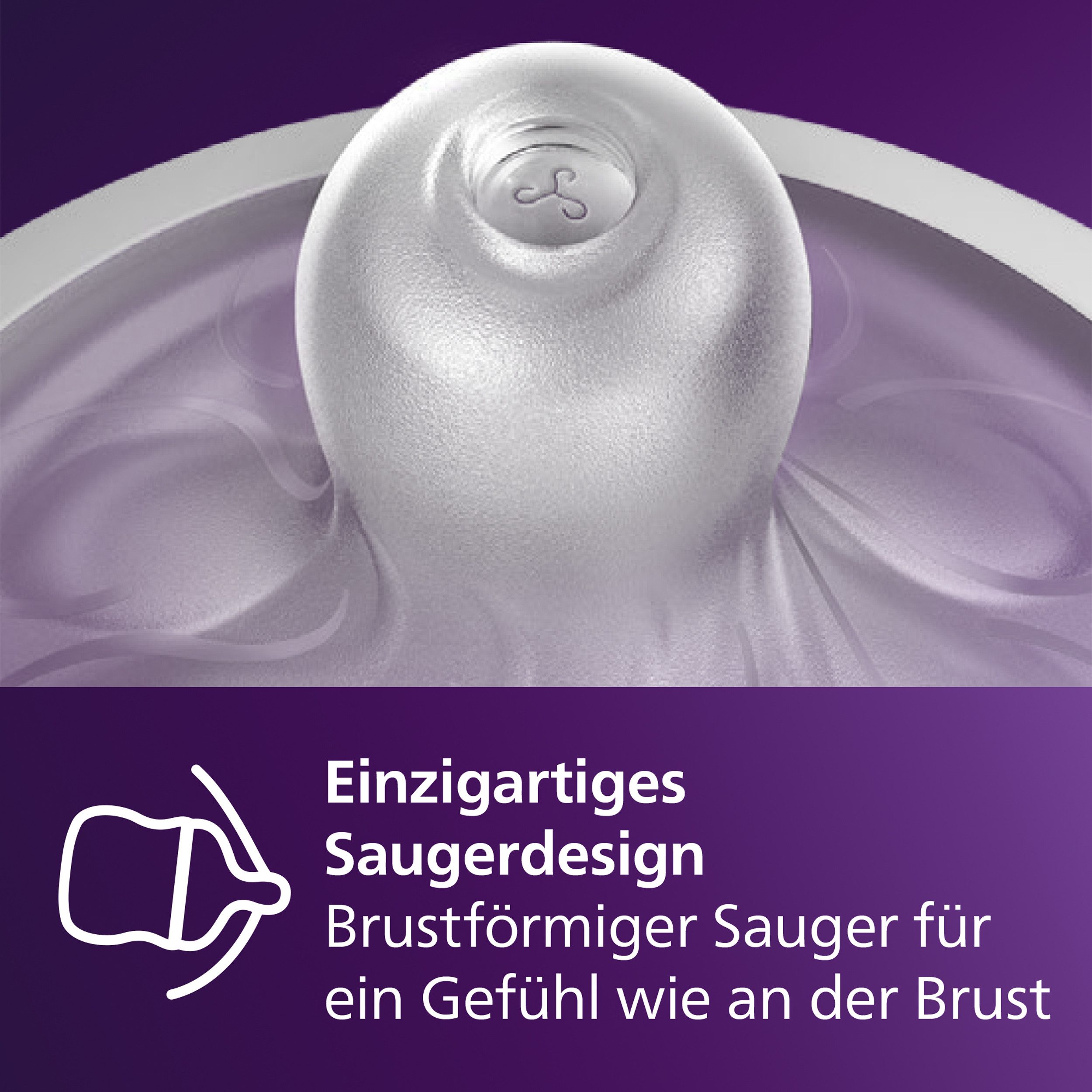 Philips AVENT Babyflasche Natural Response SCY903/03, 3 Stück, 260ml, ab dem 3. Monat