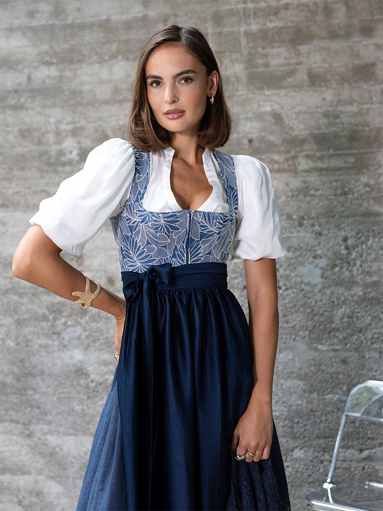 Madame Marie Dirndl Dirndl Vandoria 75cm vintage blue