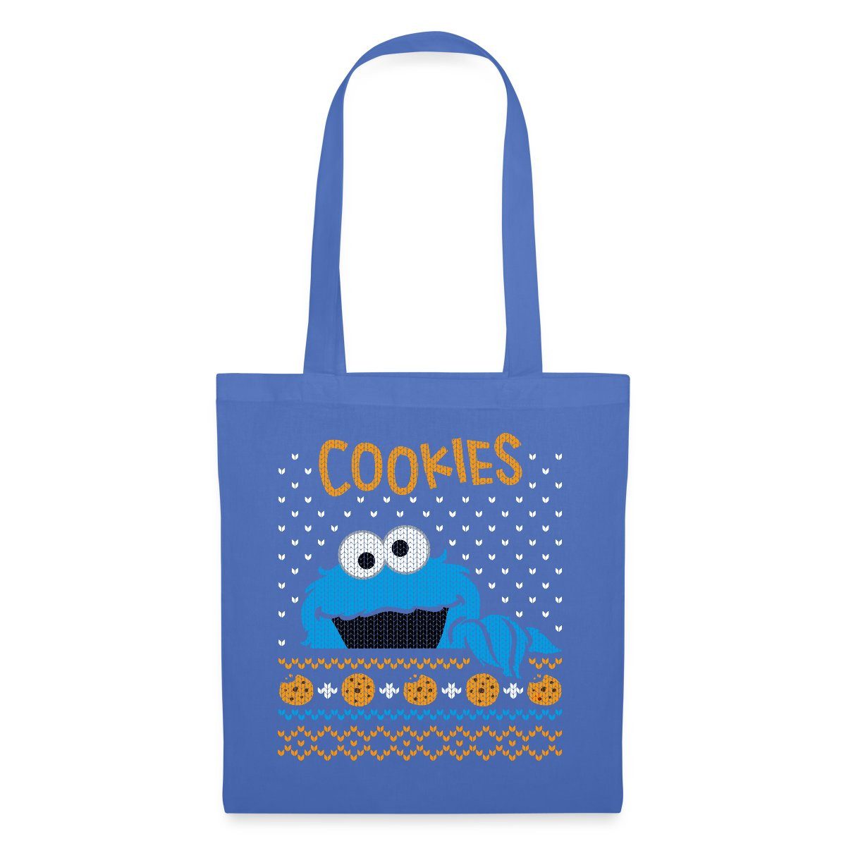 Henkeltasche Sesamstraße Krümelmonster Ugly Xmas Stoffbeutel