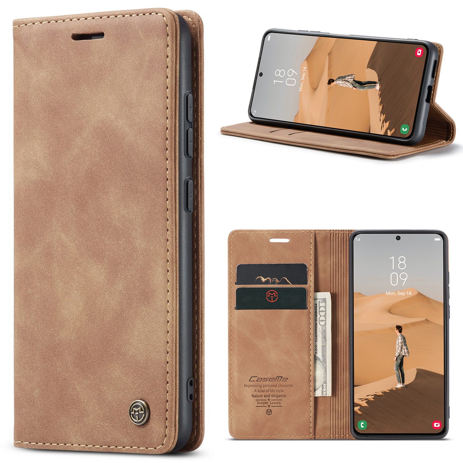 CaseMe Handyhülle Caseme Handyhülle für Xiaomi Xioami 15T-Hellbraun