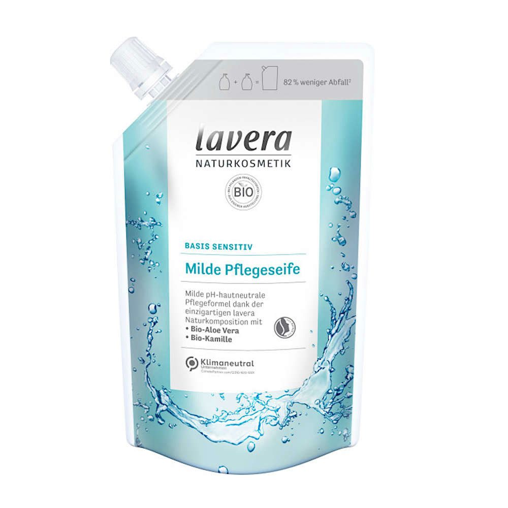 lavera Flüssigseife Basis Sensitiv - Milde Pflegeseife Refill 500ml