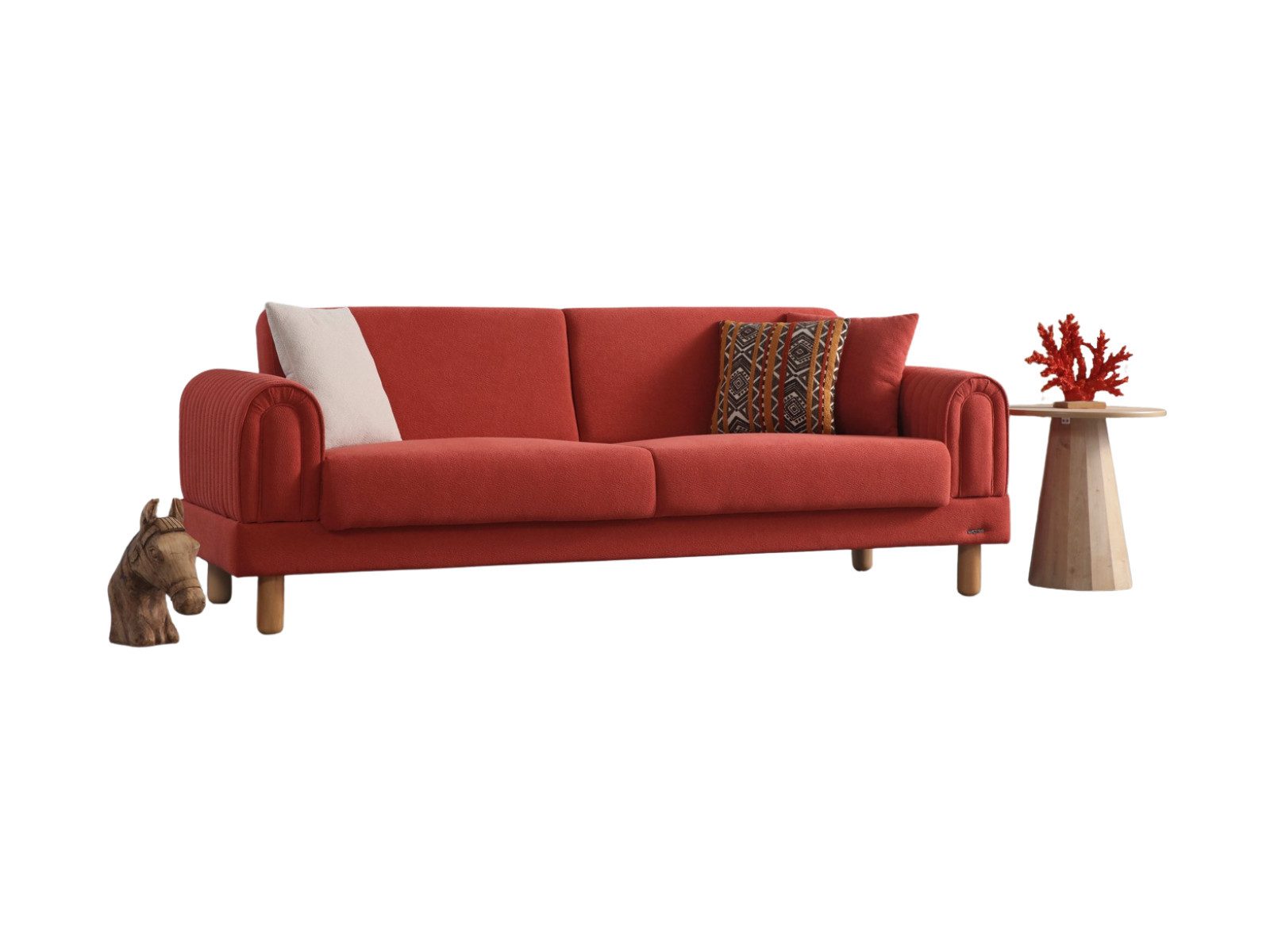 Villa Möbel Sofa Charm, 2-Sitzer 1 Teile, Hand Made Qualtiy, Schlaffunktion durch aufklappbare Sitzfläche