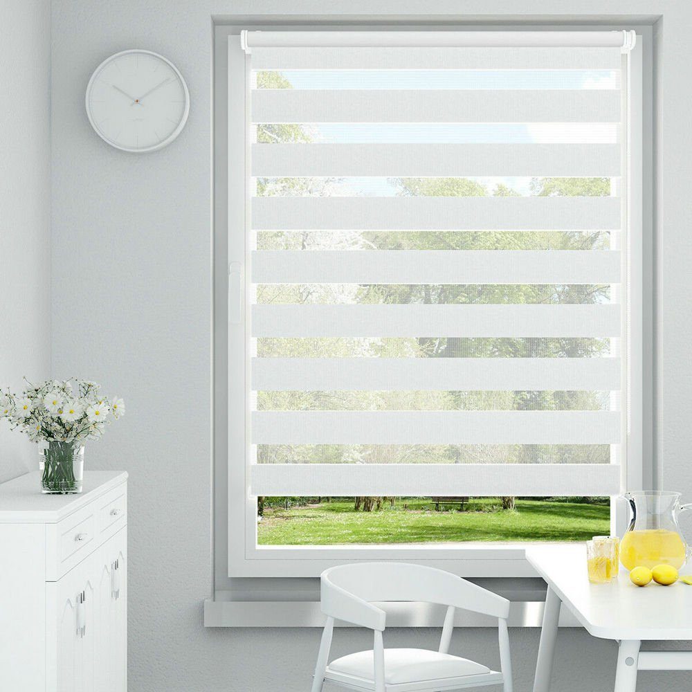 Doppelrollo Duo Fensterrollo, i@home, ohne Bohren, freihängend, Klemmfix Weiß
