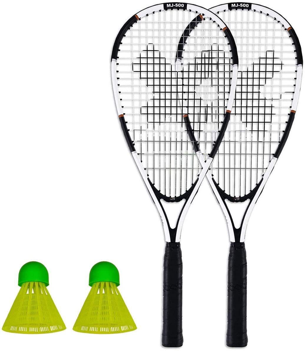 XQMAX Badmintonschläger Speed Badminton Schläger Set, 2 Schläger & 2  Federbälle