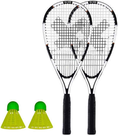 XQMAX Badmintonschläger Speed Badminton Schläger Set, 2 Schläger & 2 Federbälle