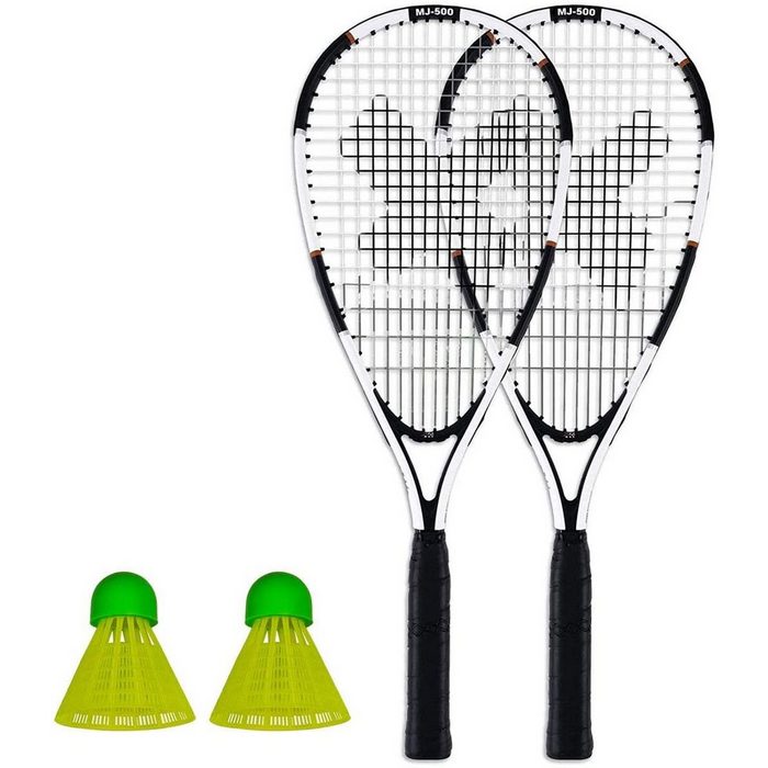 XQMAX Badmintonschläger Speed Badminton Schläger Set 2 Schläger & 2 Federbälle