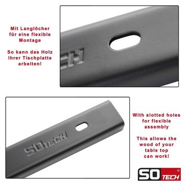 SO-TECH® Möbelleiste Stahl Gratleisten verschiedene Längen 60 - 90 cm Oberflächen, (3-St), 3 Stück U-Form Stahl schwarz 60 x 4 x 2 cm