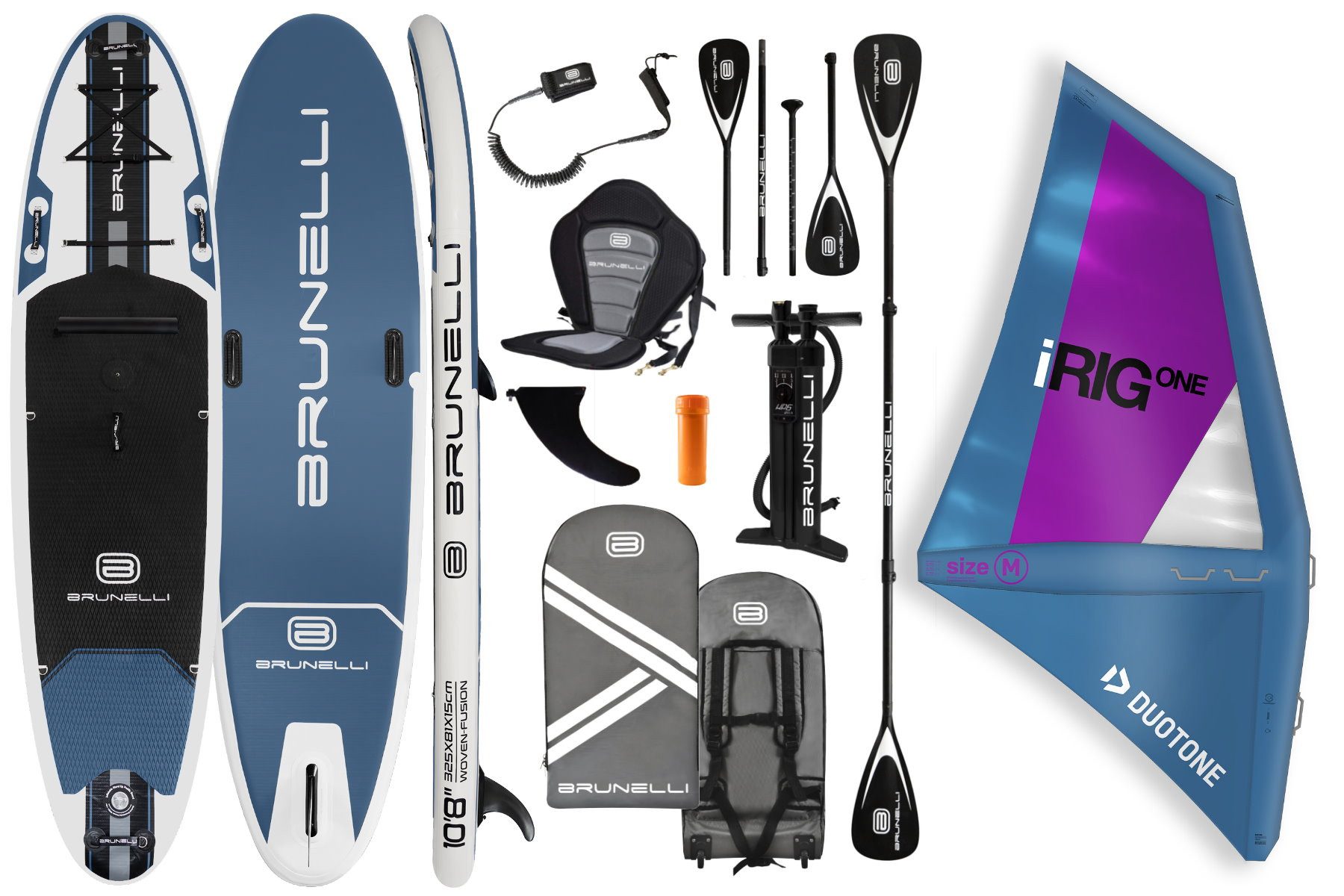 Brunelli SUP-Board BRUNELLI 10.8 Windsurf Woven Double Layer iSUP Board aufblasbar Stand