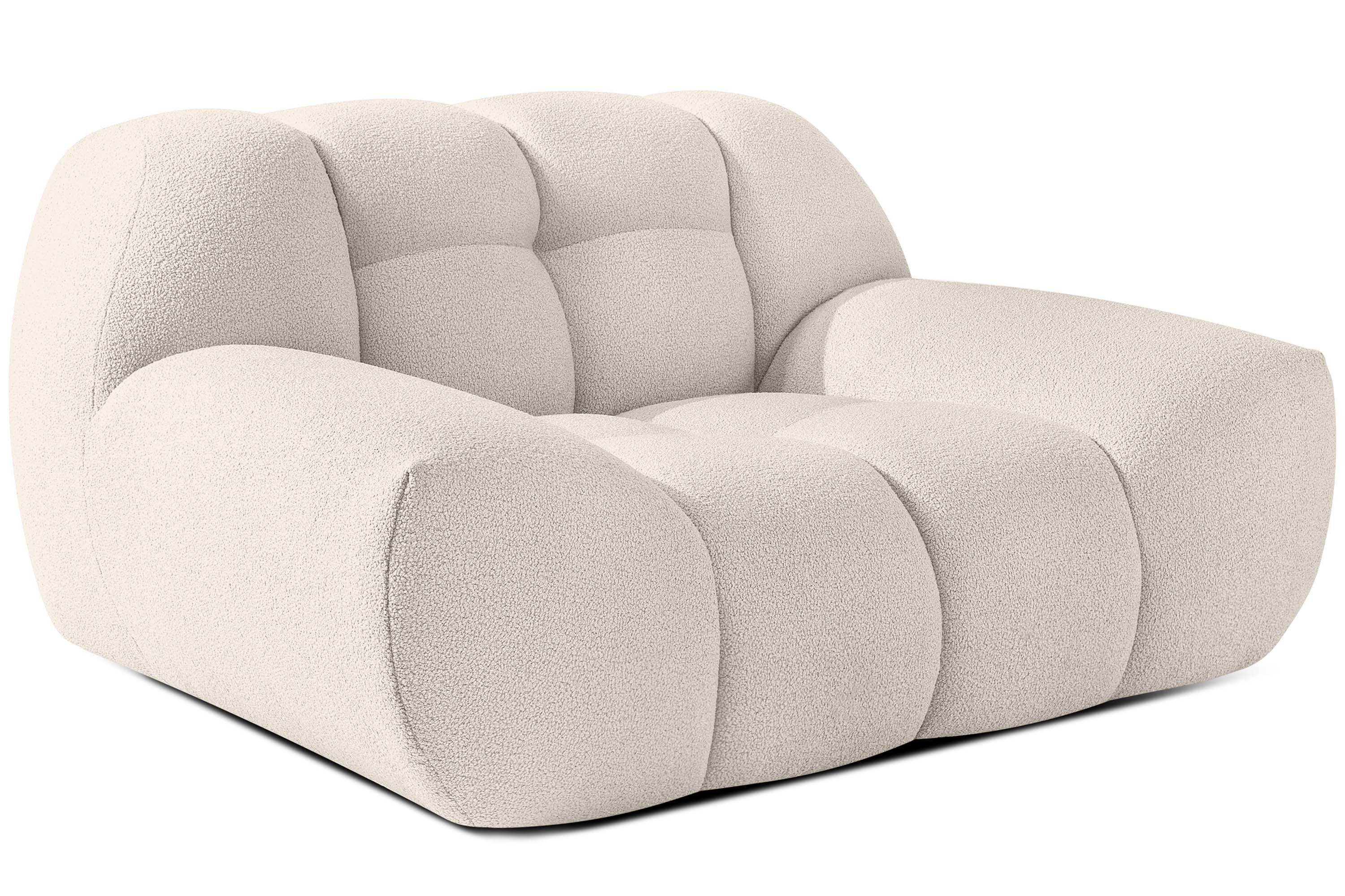 KONSIMO® Sessel VENA Relaxsessel, Einzelsessel, Japandi, Premiumqualität aus EU (Breite 135 cm, wasserabweisender Stoff), handgefertigter Bubble-Effekt, organische Form