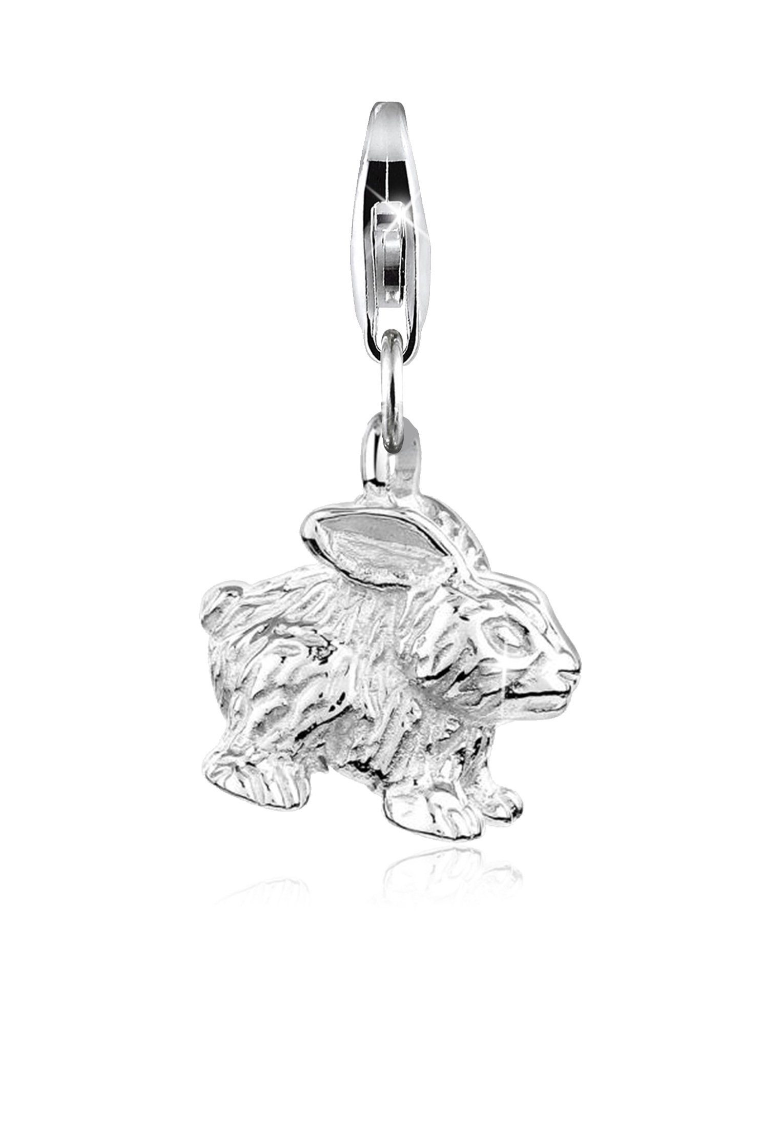 Nenalina Charm-Einhänger Anhänger Hase Ostern 925 Silber, Hase