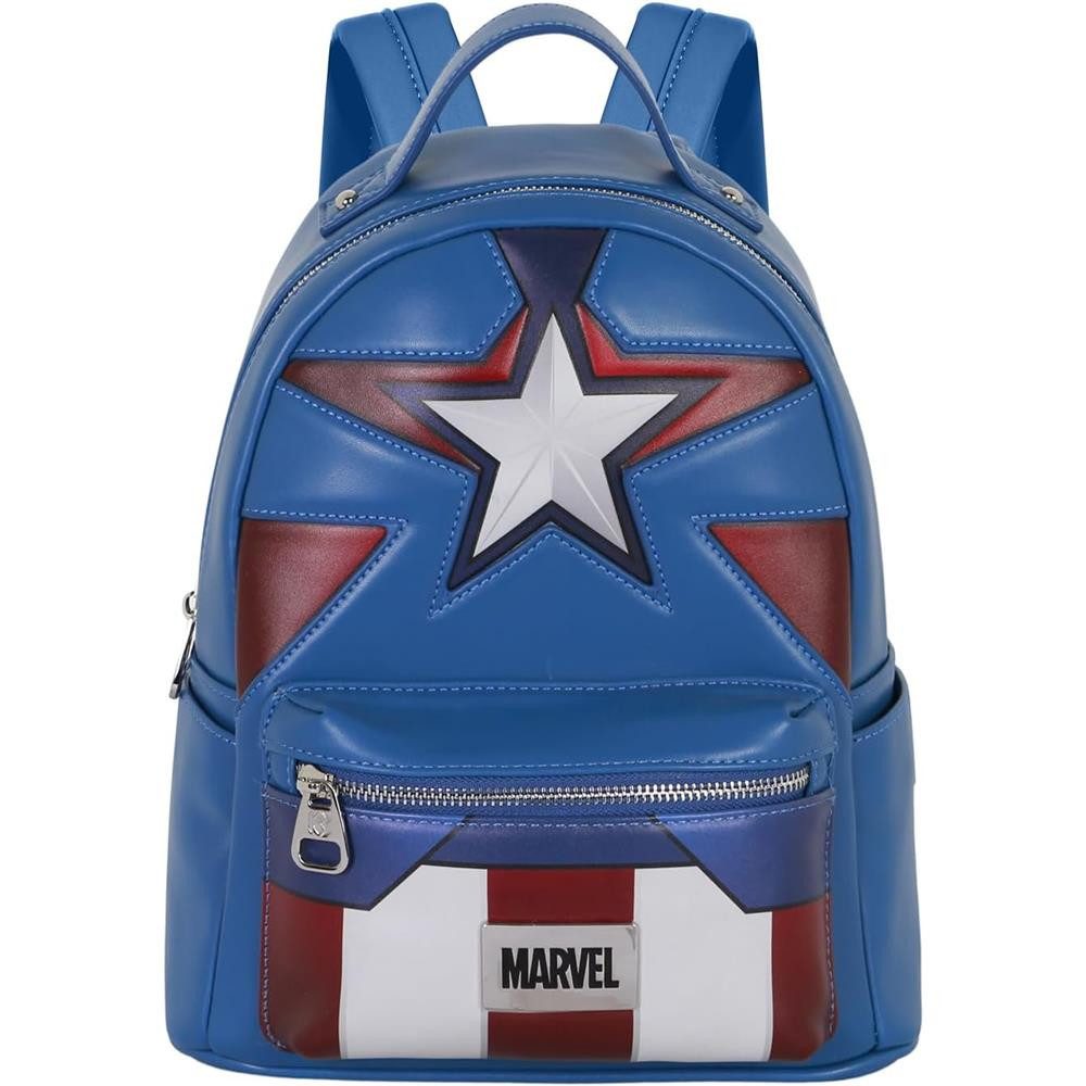 Karactermania Cityrucksack Marvel Captain America Rucksack Tagesrucksack Alltagsrucksack, Reißverschluss