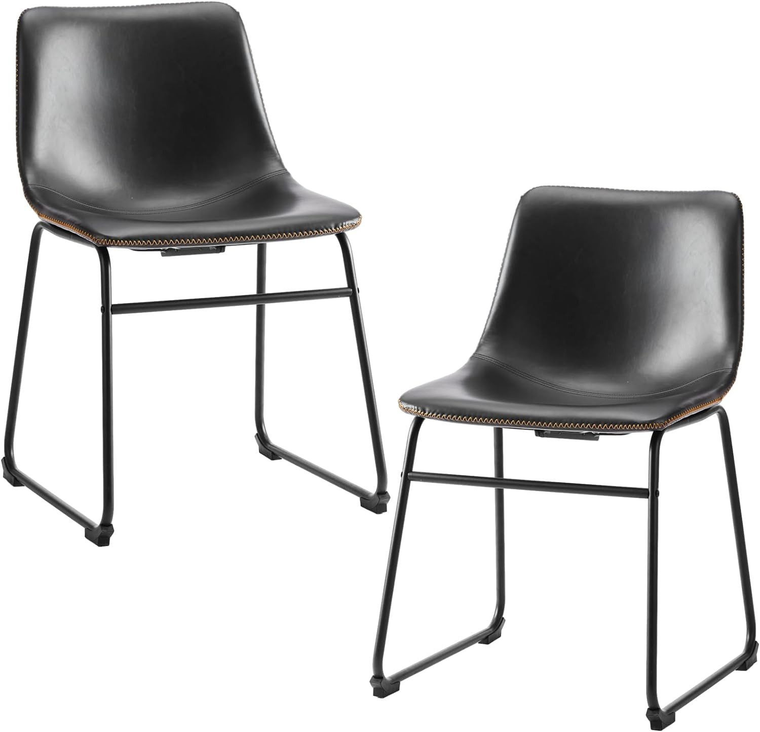 Barhocker Barstuhl mit Sitzkissen leder Bar Stool mit lehne, 45 cm, 2er Set