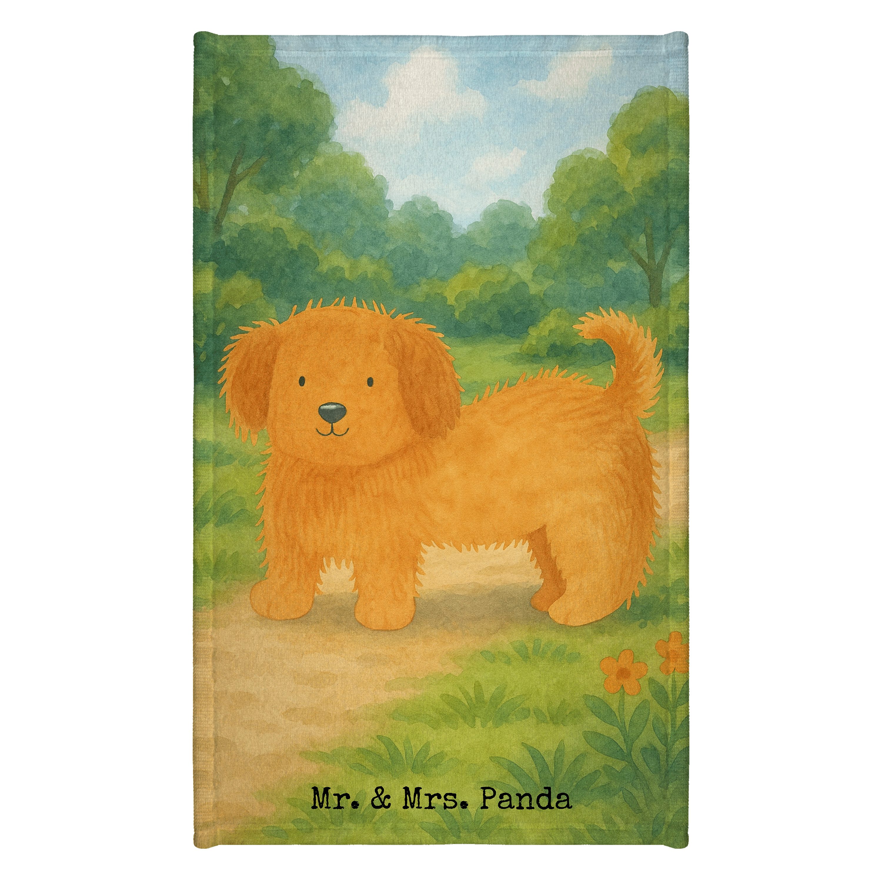 Mr. & Mrs. Panda Handtuch Hund Flauschig Design, Handtuch, Weiß, Handtuch Klein, Hunde, Süß, Ni, Kunstfaser (Packung), gästetuch frottee Gästehandtuch Bunt Süß