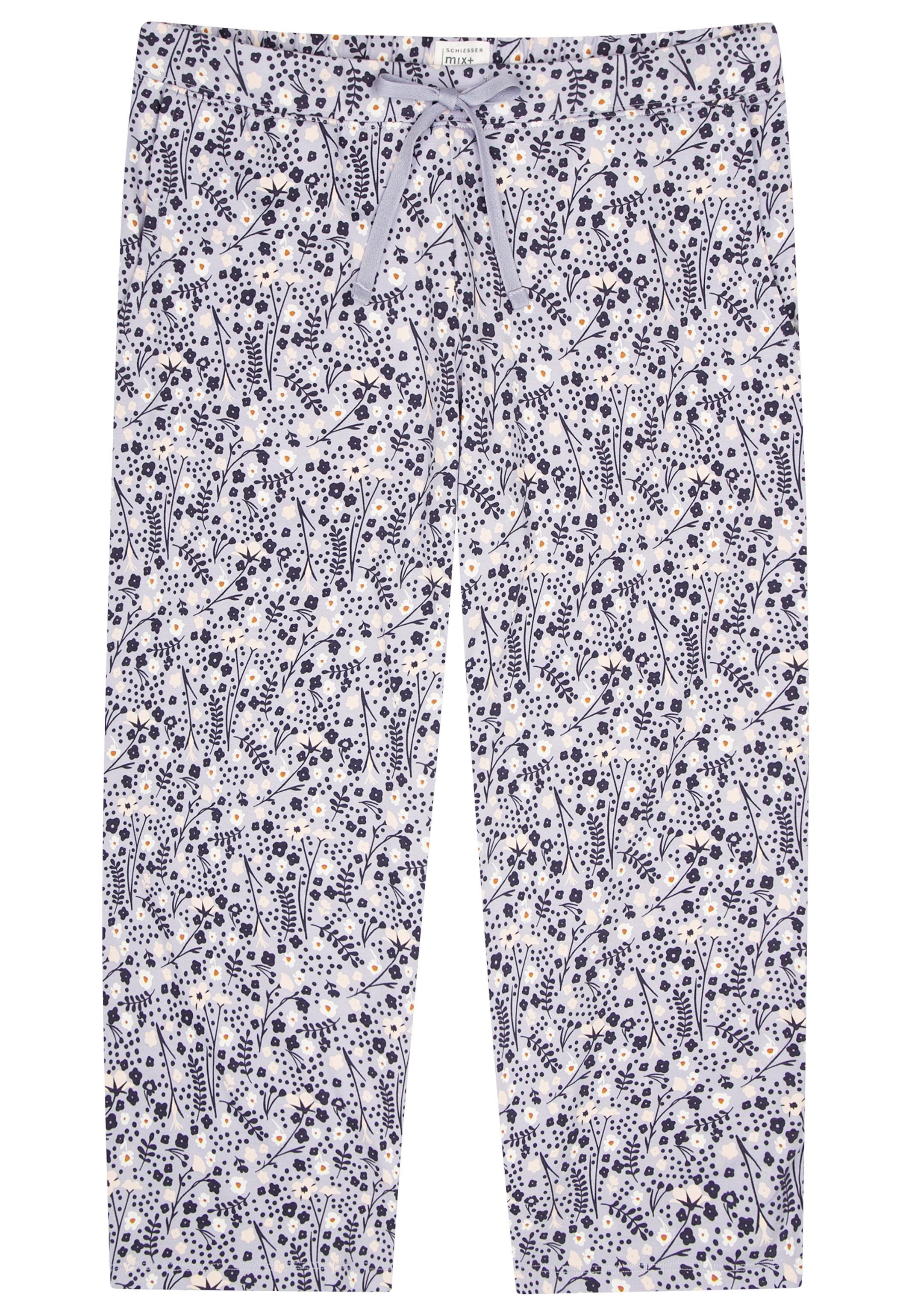 Schiesser Schlafhose Mix & Relax (1-tlg) Schlafanzug Hose - Baumwolle - Atmungsaktiv - Modische 3/4-Länge