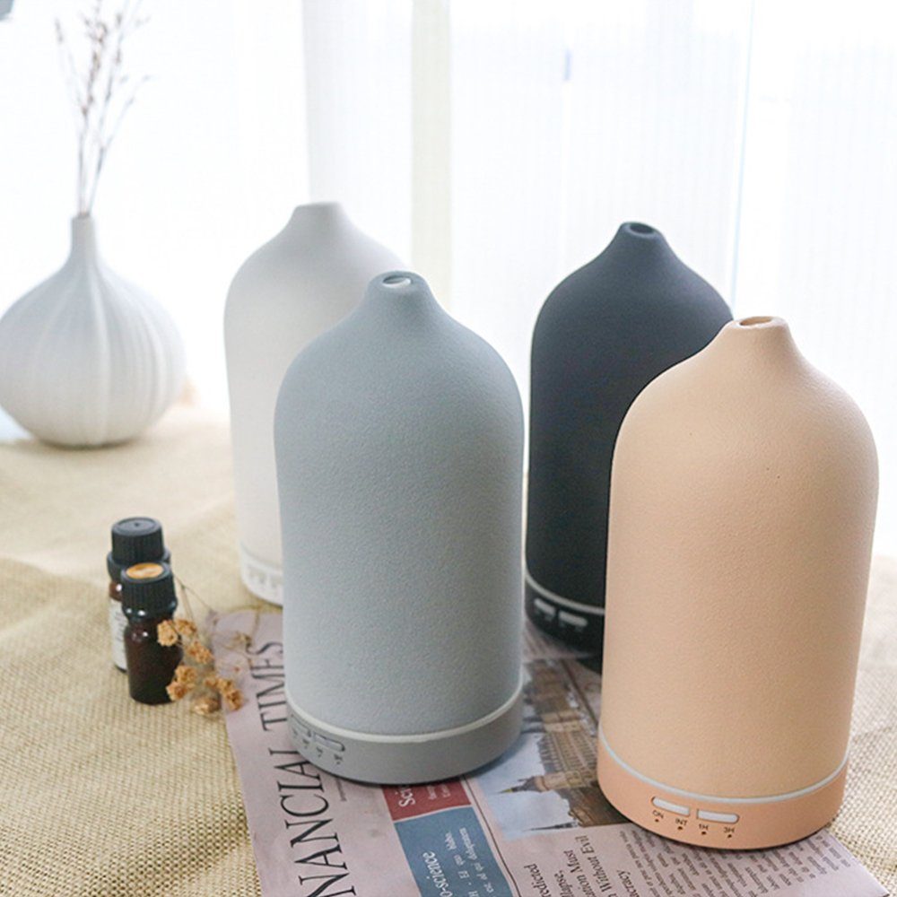 Öle Keramik Luftbefeuchter grau GelldG Aroma Diffusor für Diffuser, Ätherische