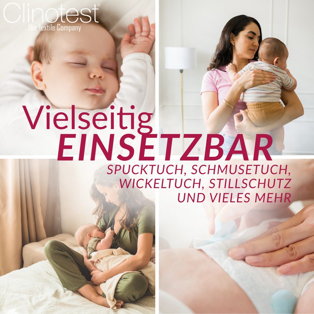 Clinotest Spucktuch Mullwindeln/Spucktücher/Schnuffeltücher/Schmusetücher, (80x80cm, 10-tlg), 95 Grad waschbare, kochfeste Mulltücher, 100% Baumwolle