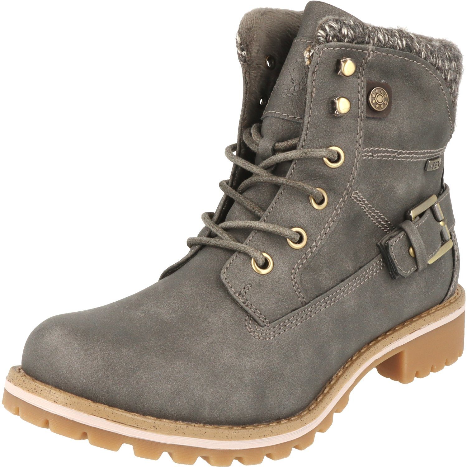 Jane Klain 252-353 Damen Schuhe Winter Stiefel Tex Schnürboots Dk.Grey Reißv. Schnürboots