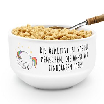 Mr. & Mrs. Panda Müslischale Einhorn Nacht - Weiß - Geschenk, Müslischale, Pegasus, Salatschüssel, Keramik, (1-tlg), Design & Qualität