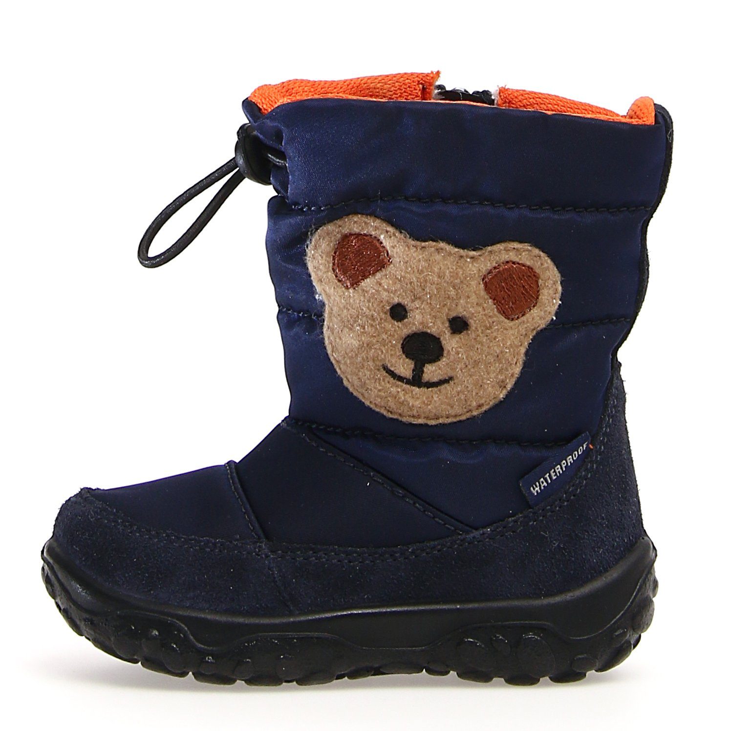 Naturino Naturino Stiefel Falcotto Poznurr Wollfutter Wasserdicht Blau Bär Stiefelette