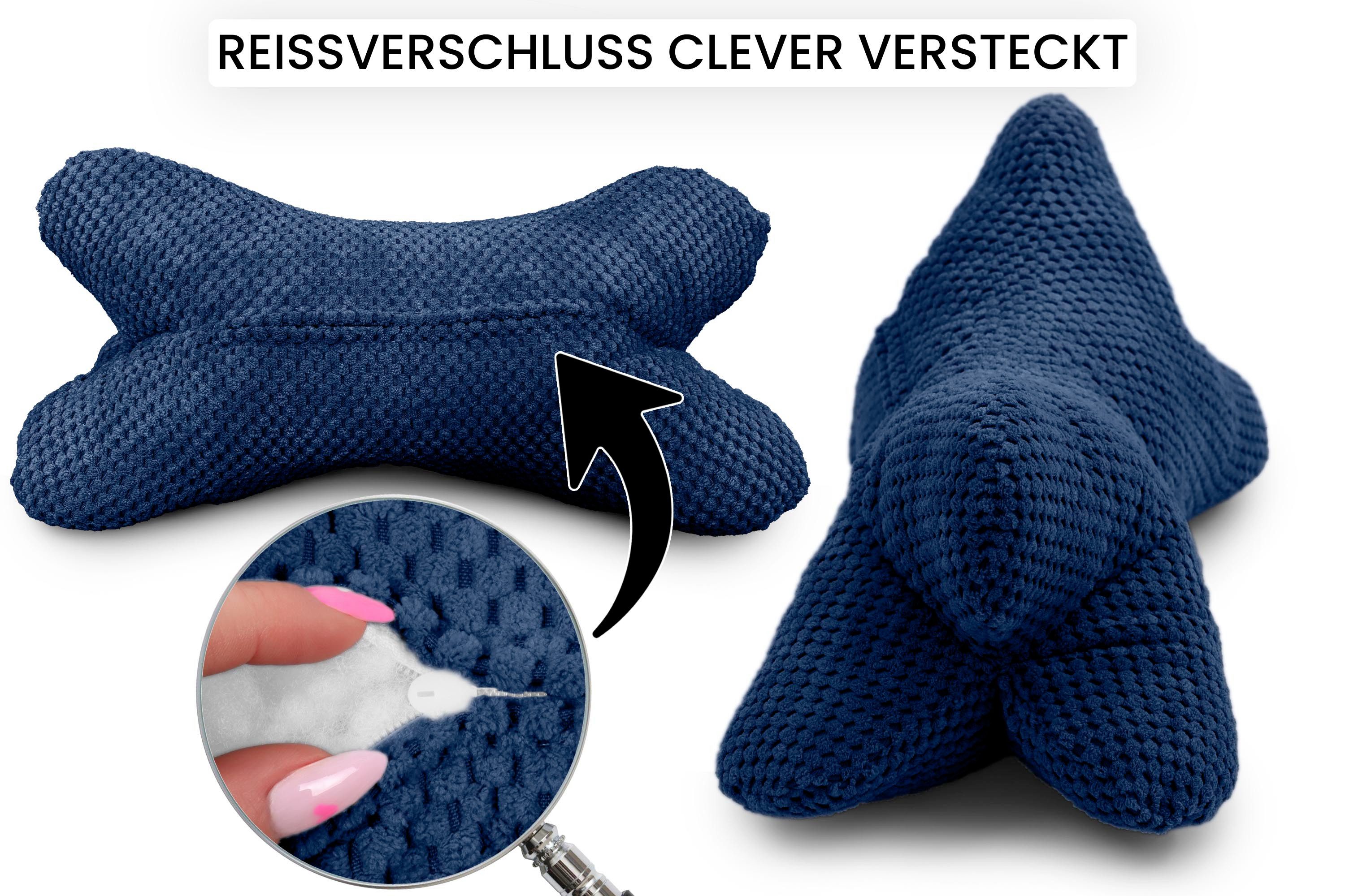 Amilian Nackenkissen Leseknochen 44x22 cm für Erwachsene - Lesekissen Knochenkissen Sofa, Leseknochen für Erwachsene, mit Bezug, weich, abnehmbarer Bezug, formstabil