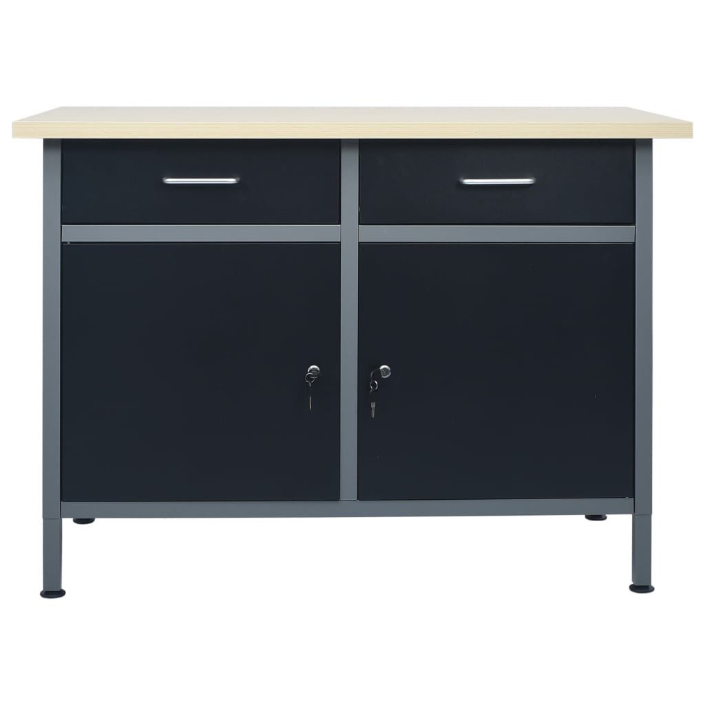 vidaXL Werkbank Werkbank Schwarz 120x60x85 cm Stahl
